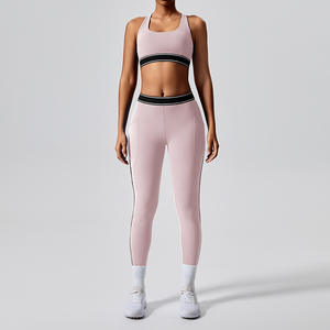 2026 Neues Damen Color-Blocking 2-teiliges Yoga-Set mit gepolstertem BH, dehnbar, stilvoll, für Pilates, Workout, Fitnessstudio, Activewear Damen-Sets - Product Image 6