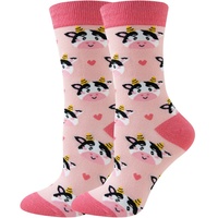 Chaussettes unisexes en coton tricoté de qualité pour hommes et femmes, motif animaux arc-en-ciel, vente en gros
