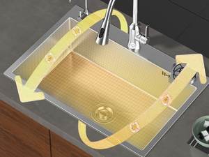 Fregadero de cocina bajo encimera de un solo tazón, de acero inoxidable nano, estilo japonés, hecho a mano y engrosado - Product Image 3