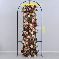 Offre Spéciale – Chemin de Table Floral Artificiel en Soie Rose Bourgogne de Haute Qualité pour Décoration de Mariage, Rangée de Fleurs et Boule de Fleurs
