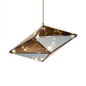 Lustre LED suspendu de design italien avec fer et verre, éclairage de luxe pour salle à manger, hôtel, <span class=keywords><strong>restaurant</strong></span> - Product Image 1