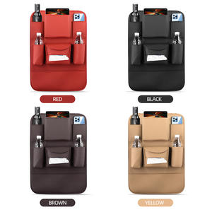 Organizador Multifuncional de Gran Capacidad para Asiento Trasero de Coche, de Cuero PU, Bolsa de Almacenamiento Colgante para Asiento Trasero, Portavasos, Porta <span class=keywords><strong>iPad</strong></span> - Product Image 5