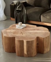 Table basse moderne minimaliste en bois massif avec bord naturel, en bois de tronc d'arbre unique, pour salon, meubles de maison