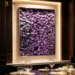 Wasserwellen-Edelstahlblech Dekorative Metallplatte Wandverkleidung Spiegelfinish für Hotel Einzelhandel Innenbereich - Product Image 1