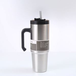 Double Wall Vacuum Insulated 30oz Travel <b>Tumbler</b> 304 Stainless Steel Car <b>Cup</b> <b>With</b> Handle <b>Straw</b> Lid - Product Image 5