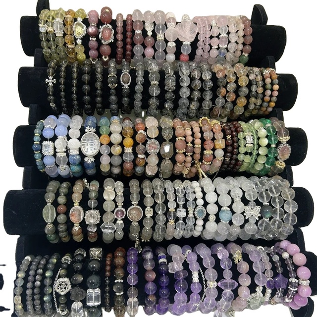 OEM ODM Wholesale Natural Gemstone 8mm Round Beads Wrap Unisex Vintage Bracelets Gift
