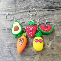 3d personnalisé Simulation 3D Avocat Pastèque fraise fruits Porte-clés Sac Porte-monnaie PVC Peluche Pendentif