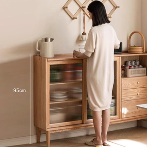 Armadietto <span class=keywords><strong>per</strong></span> credenza in legno massello ultrasottile da tè in rovere moderno deposito da cucina <span class=keywords><strong>per</strong></span> <span class=keywords><strong>mobili</strong></span> da soggiorno - Product Image 3