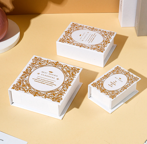 Custom Gold Foil Rectangle Jewelry Packaging <b>Box</b> Magnetic Paper Gift <b>Box</b> for Ring Necklace Bracelet Earring EleQueen EQ3004 - Product Image 2