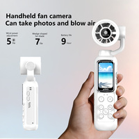 Nouveaux produits d'usine : Caméra d'action rotative à 180° avec enregistrement 1080p, stabilisation, sport, caméra-ventilateur portable 2-en-1, MicroSD