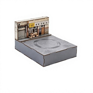 Modelo a Escala 1/64 de la Tienda de Tofu <span class=keywords><strong>Fujiwara</strong></span>, Escenario de Garaje con Plataforma Giratoria para Derrapes, Diorama de Escritorio (22*18*13.5cm) - Product Image 1