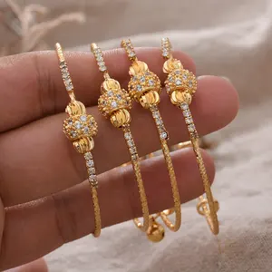 France Luxury Gold Color Bangles For Baby Dubai Bridal African Bangles Bracelets Child Party Gift