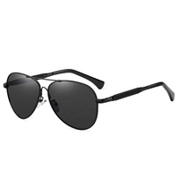 Lunettes de soleil polarisées UV400 à la mode, lunettes de soleil vintage pour la conduite, vision nocturne, lunettes de soleil de luxe en métal pour hommes
