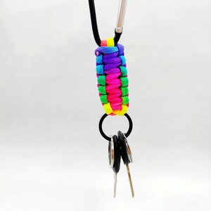 Paracord Carabiner Keychain Black Zinc Alloy Seven Core Braided Key Ring Hook Outdoor Survival Gear - Product Image 3