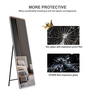 Treo Tường Tùy Chỉnh Cảm Ứng Thông Minh Khung Nhôm Hình Chữ Nhật Tường Tóc Salon Cơ Thể <span class=keywords><strong>LED</strong></span> Mặc Quần Áo Với Ánh Sáng Đầy Đủ Chiều Dài Sàn Gương - Product Image 5