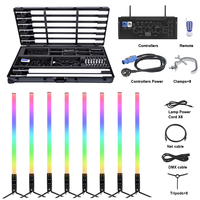 Igreslite 8 pièces, tubes LED sans fil, étanches, 360 pixels, lumières de scène avec flight case