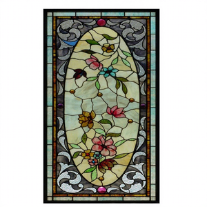 Vidrio Tiffany Rectangular Hecho a Mano al por Mayor con Cadena, Vidrio Artístico Teñido para Puerta, Pared y Ventana, Doble Acristalamiento - Product Image 1