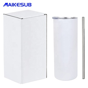 Mỹ Kho Đôi Tường Thăng Hoa Trống Thép Không Gỉ 20Oz Skinny Tumbler Cup Chai Nước Có Nắp Đậy Và Ống Hút - Product Image 6