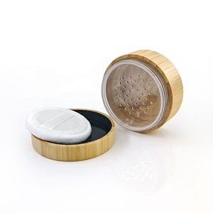 Estuche compacto <span class=keywords><strong>de</strong></span> bambú todo en uno para polvos sueltos, contenedor <span class=keywords><strong>de</strong></span> 1 oz con logotipo grabado, tarro <span class=keywords><strong>de</strong></span> maquillaje <span class=keywords><strong>de</strong></span> bambú con esponja - Product Image 4
