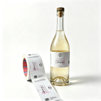 Étiquettes personnalisées pour bouteilles de vin, marque privée, fraise, pour jus, autocollant en rouleau, étiquette adhésive imperméable pour spiritueux, papier kraft