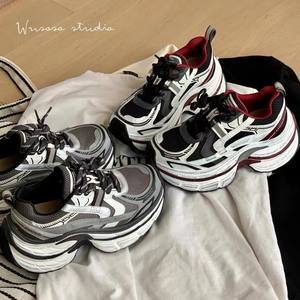 Zapatos Estilo Dad de París para <span class=keywords><strong>Mujer</strong></span>, Novedad 2025, Plataforma con Suela Gruesa, Aumento de Altura, Malla de Fibra Superfina, Transpirables, Ligeros, Otoño - Product Image 3