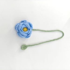 Nouveau marque-page créatif fait main <span class=keywords><strong>au</strong></span> <span class=keywords><strong>crochet</strong></span>, adorable marque-page tricoté en forme de <span class=keywords><strong>fleur</strong></span> avec pompon, idéal pour les filles, breloque de sac, cadeau - Product Image 5