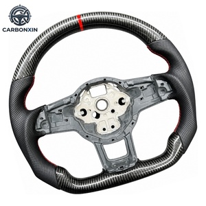 Volant sport en cuir et fibre de carbone pour Volkswagen Golf GTI Polo Passat Jetta - Marque JIANSHAN - Product Image 5