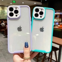 Coque de téléphone portable en PC rigide transparente antichoc de couleur blanche pour iPhone 12 13 14 15 16 17 18 Pro Max, protection de l'appareil photo