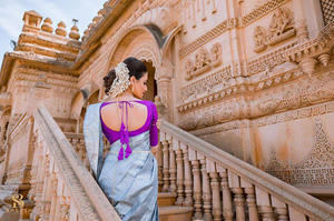 Indien Banarasi doux soie Saree Zari tissage belle tenue traditionnelle Blouse pièces prix de gros pour indien pakistanais - Product Image 3