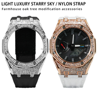 Nouveau kit de modification GA2100, bracelet en alliage, pierres brillantes, bracelet en nylon compatible avec GA-2100 GA-2110 GA-B2100, pièce de rechange pour montre, léger