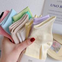 Chaussettes en coton tricotées personnalisées pour femmes, motif lettres, colorées, amusantes, style coréen, mignonnes et transparentes, vente en gros