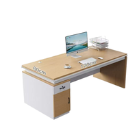 Bureau de bureau Simple moderne en bois métal patron employé ordinateur une personne établi bureau