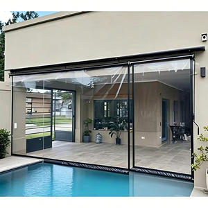 Bâche en PVC transparente Gazebo <span class=keywords><strong>de</strong></span> jardin coupe-vent écran étanche Pergola extérieure anti-pluie auvent balcon couverture <span class=keywords><strong>de</strong></span> pluie transparente - Product Image 1