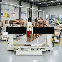 Routeur CNC 5 axes Rongchi 1325 avec table de chargement/déchargement et changeur d'outils automatique pour la gravure sur bois, portes et meubles
