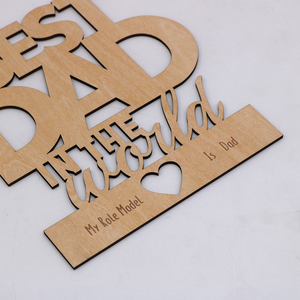 Regalo per la festa del papà 2023 miglior papà al mondo carte da esposizione regali di taglio laser personalizzati in legno per papà papà papà - Product Image 3