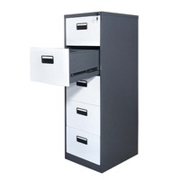 Solución de Almacenamiento para Oficina que Ahorra Espacio, Archivador Metálico, Gabinete Vertical de Acero con Cajones para Archivos