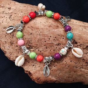 Seashell <b>Bracelet</b> Women's Bohemian Style Multicolor Beads Tibetan Silver Charm Gift Jewelry Yiwu Origin - Product Image 3