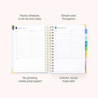 Agenda personnalisé à spirale rayé bleu, couverture rigide, avec protège-coins dorés, organiseur de planning, carnet épaissi pour le bureau