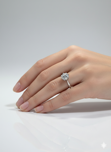 Classic Lab Grown Diamond <b>Solitaire</b> <b>Ring</b> 925 <b>Silver</b> / 10KT 14KT 18KT White Gold Finish Elegant Engagement Jewelry - Product Image 5