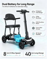 Scooter électrique léger de 16 kg à quatre roues pour usage en usine, approuvé pour les avions, facile à conduire pour les personnes âgées