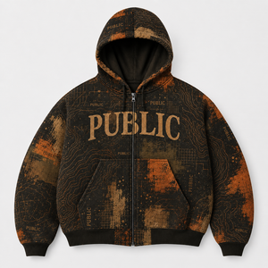 Sweat à capuche court pour homme, personnalisé, zippé, imprimé intégral, style streetwear, tricoté, coupe oversize, 100% coton, impression numérique, collection automne - Product Image 1
