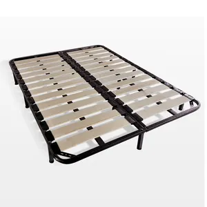 Foshan กรอบเตียงราคาโรงงานพับเตียงกลไกการจัดเก็บขนาดควีนไซส์โลหะไม้ระแนงฐานเตียง