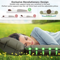 Coussin de camping avec accoudoir et oreiller auto-gonflant Protection contre le renversement du matelas pneumatique pour tente, lit bébé, sac à dos