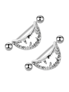 Zesen in acciaio inox bocchino a forma di dente anello capezzolo Punk placcato corpo Piercing capezzolo gioiello unico - Product Image 2