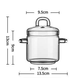 High Borosilicate Glass Steamed Egg Bowl Microwaveable Transparent <strong>Lid</strong> High Temperature Resistant Bird's Nest <strong>Small</strong> Stew <strong>Pot</strong> - Product Image 6