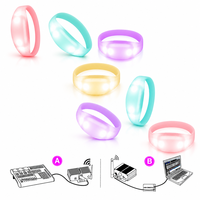 Bracelet NFC d'entreprise personnalisé avec LED, bracelet en silicone, 4 LED RGB, télécommande DMX, lumière pour événements de Noël