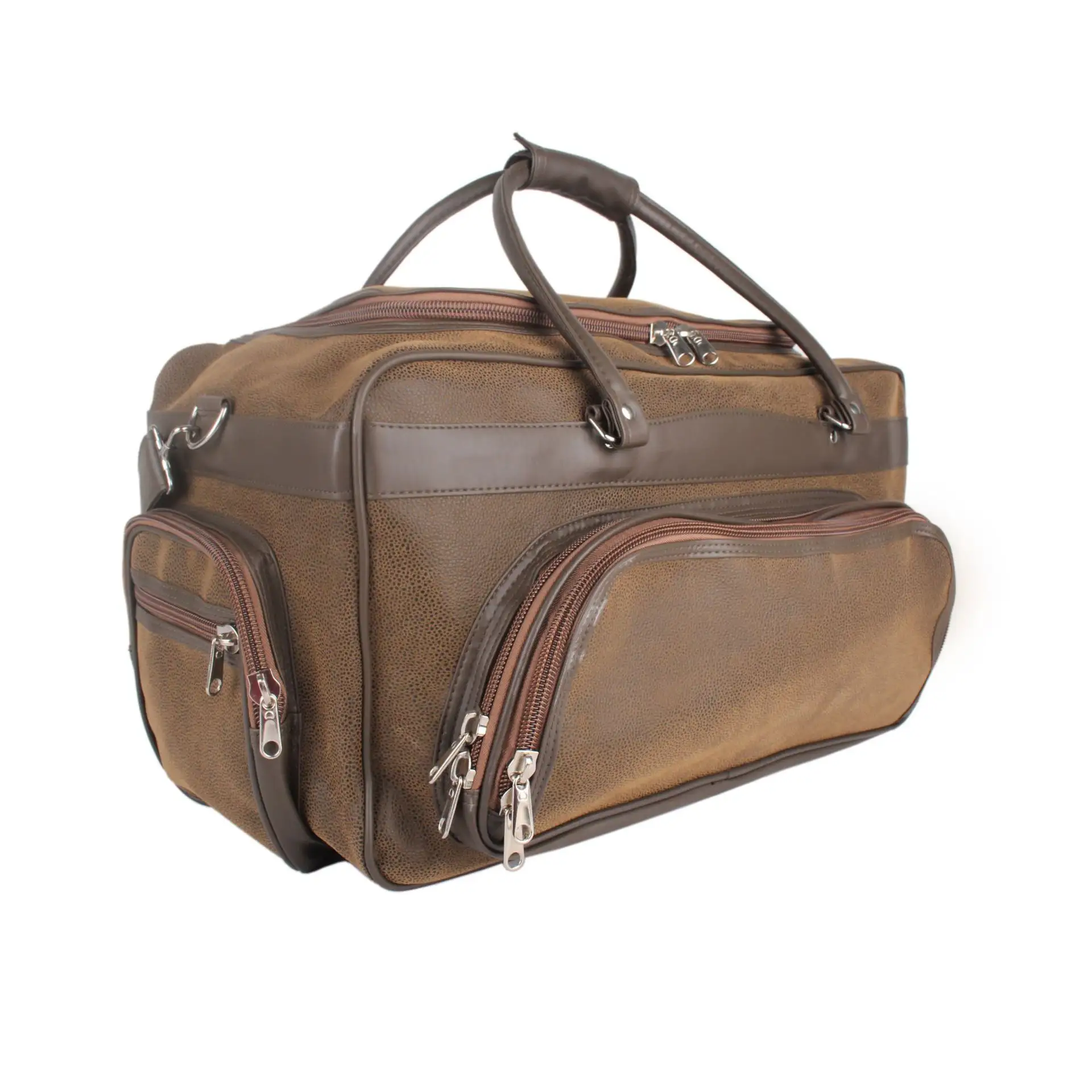 Custom PU Leather Trolley Bag Wheeled Leather Traveling Luggage Bag Custom Design Leather Duffle Bag With Wheels