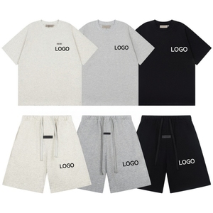 Pantalon court unisexe ample style boyfriend, motif lettres, tendance streetwear, collection été. Shorts décontractés en pur coton - Product Image 2