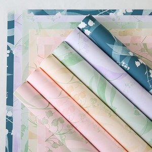 กระดาษห่อดอกไม้พิมพ์ลายซูซูรัน ดีไซน์ใหม่ กันน้ำ กระดาษห่อช่อดอกไม้เคลือบลายดอกไม้ - Product Image 2