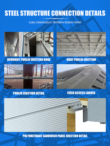 Systèmes de construction de bâtiments industriels préfabriqués en acier lourds et durables, écoénergétiques pour la construction d'ateliers - Product Image 3